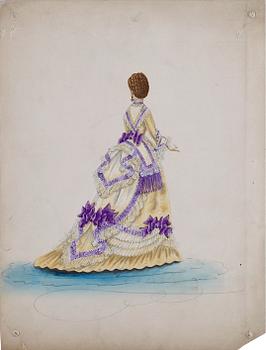 MODEPLANSCHER, 14 st, bla Ernest Leduc, 21 rue des Acacias, Montmartre, Paris 1800-talets andra hälft.