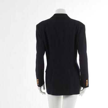 RALPH LAUREN, a navy blue wool suit jacket. Size 14.