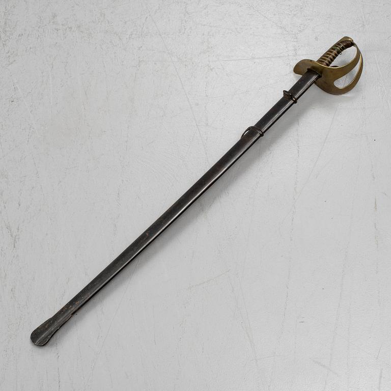 A Swedish cavalry sword 1854 pattern with scabbard.