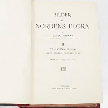 C.A.M Lindman, books, 3 volumes, "Bilder ur Nordens Flora",  Wahlström & Widstrand, 1922-1926.