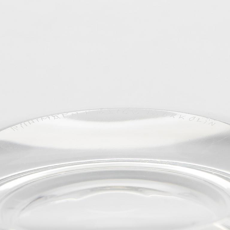 Aimo Okkolin, an ashtray, "Flying saucer" signed Riihimäen Lasi Oy A. Okkolin.