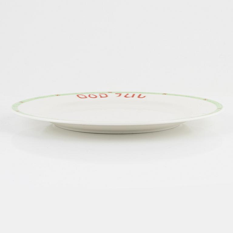 Twelve Christmas porcelain dinner plates, 'God Jul', Rörstrand.