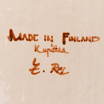 LAILA ZINK, SEINÄRELIEFI, keramiikkaa, signeerattu LZ. Kupittaan Savi.