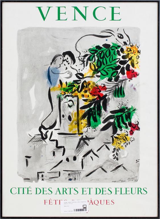 MARC CHAGALL (efter), litografiska affischer, 2 st.