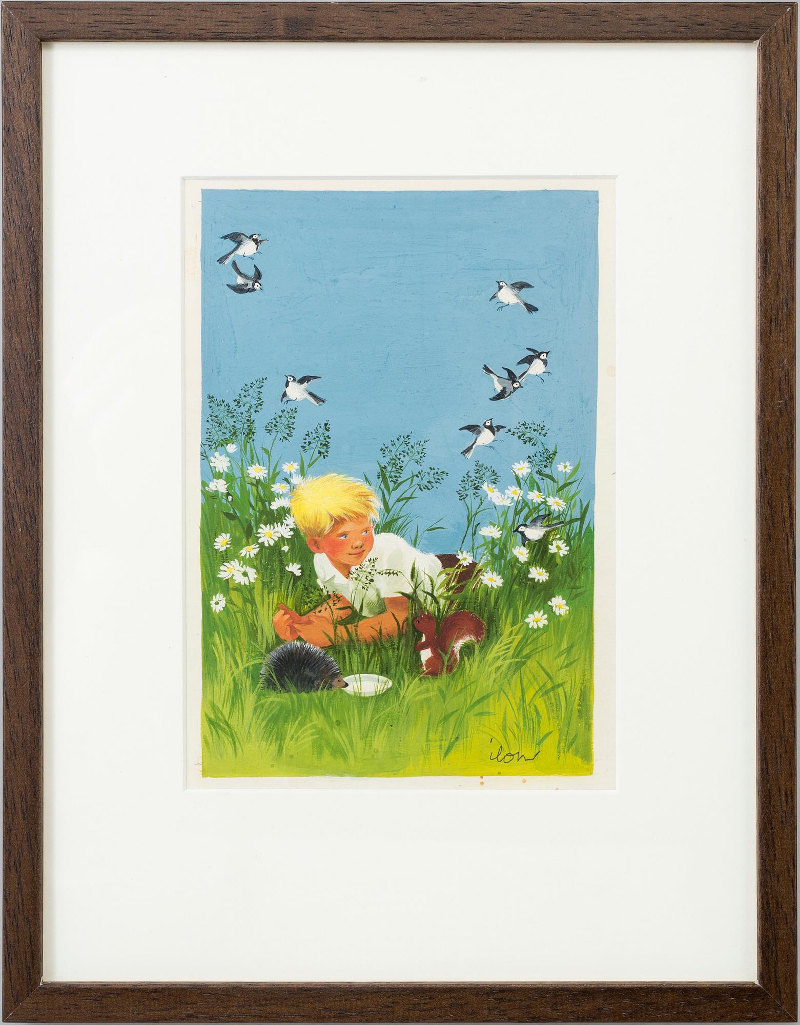 ILON WIKLAND, akvarell, signerad ilon.