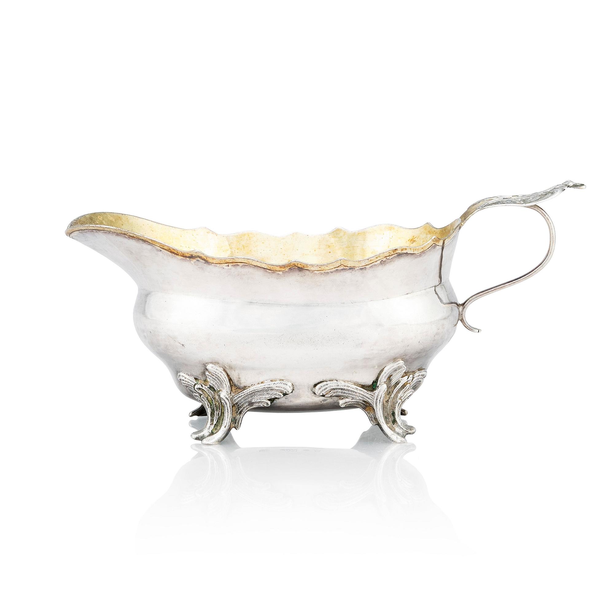 Anders Mårdh, gräddsnäcka, delvis förgyllt 
silver, Kungsbacka, sannolikt 1784. Rokoko.