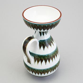 STIG LINDBERG, hänkelvas av fajans, Gustavsberg 1940/50-tal.