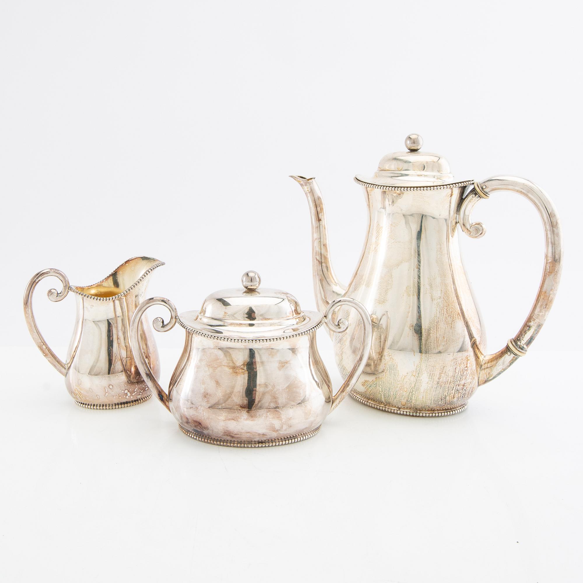 Coffee service, 3 pieces, silver, GAB, Stockholm, 1918.