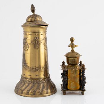 Jug, and coffee grinder, Art Nouveau, early 20th century.