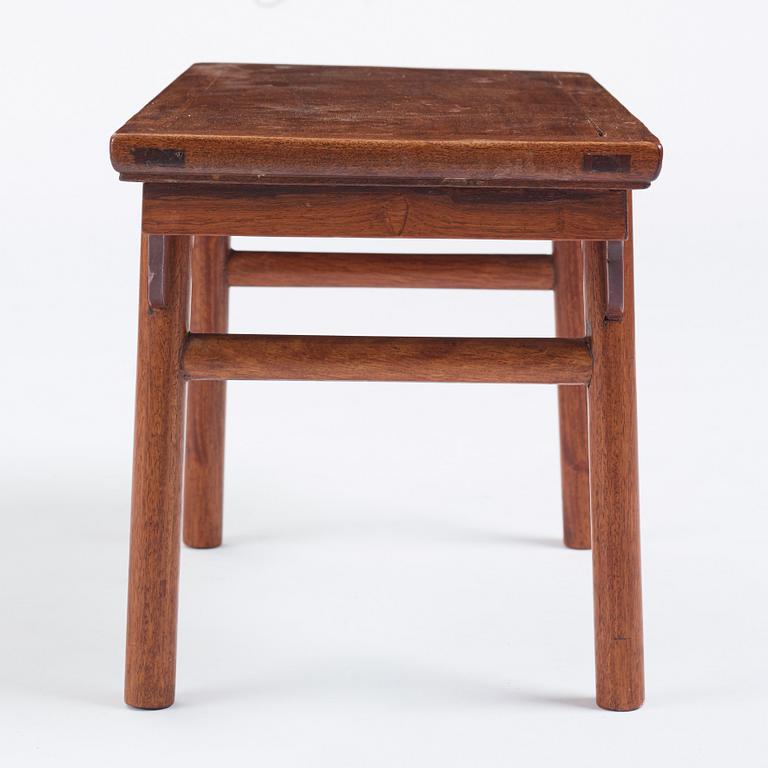 A small hardwood recessed-leg table, Qing dynasty, 17th/18th Century.