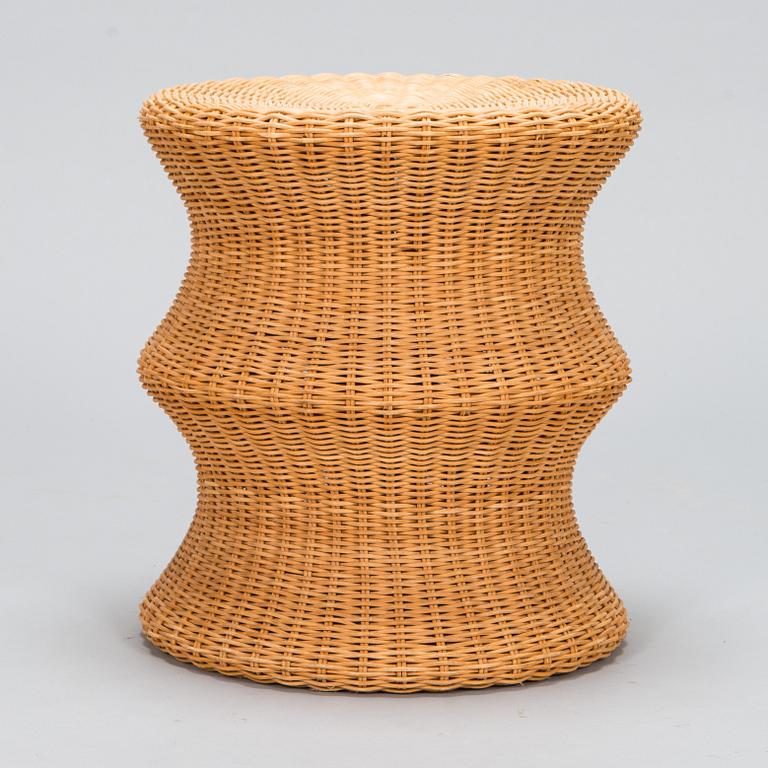 Eero Aarnio, a "Story Stool" rattan stool made by Sokeva.