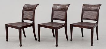 BORD samt STOLAR, 4 delar, troligen Nordiska Kompaniet, 1920-tal.