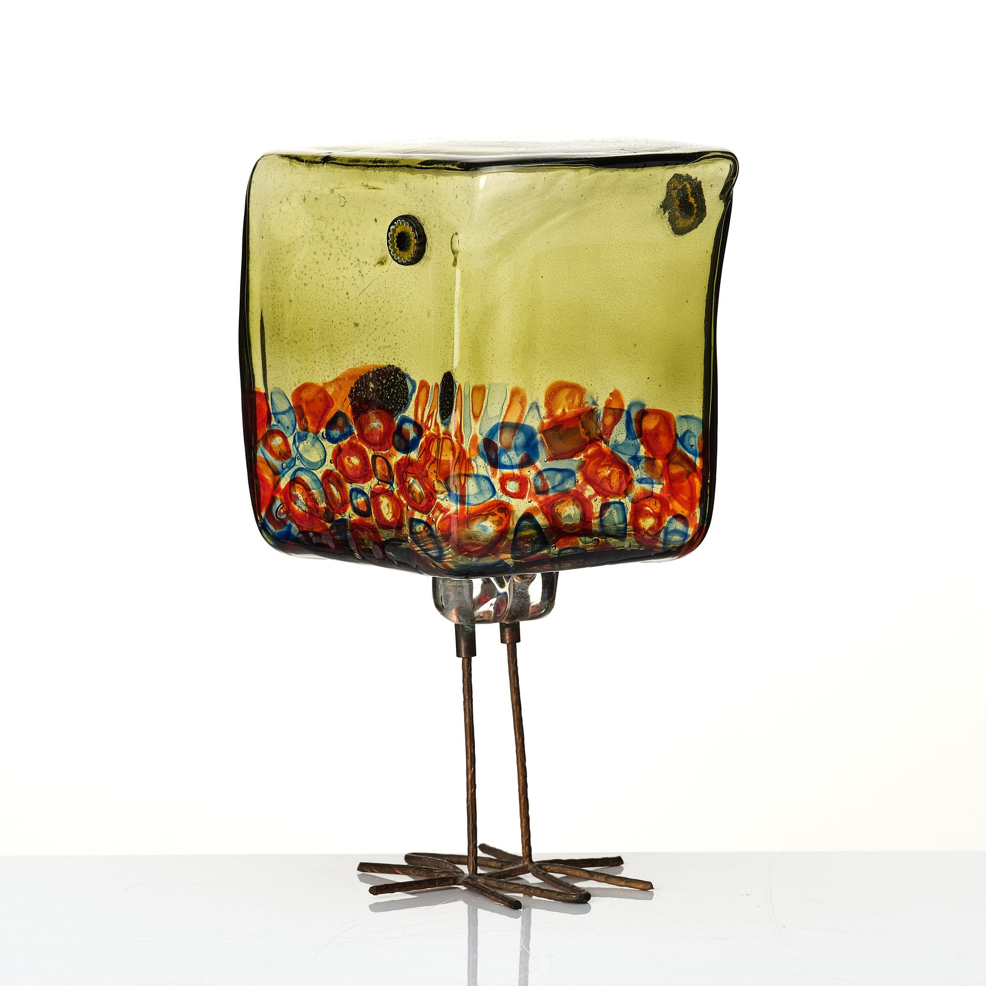 Alessandro Pianon, a "Pulcino" glass sculpture of a bird, Vistosi, Italy 1960's, model S191.