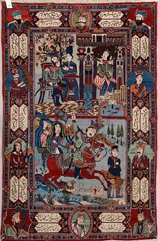 MATTA, old Keshan figural, ca 203 x 132 cm.