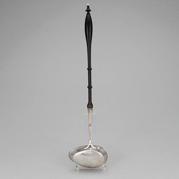 A silver soup ladle by Per Olof Bäckström in Gävle 1825.