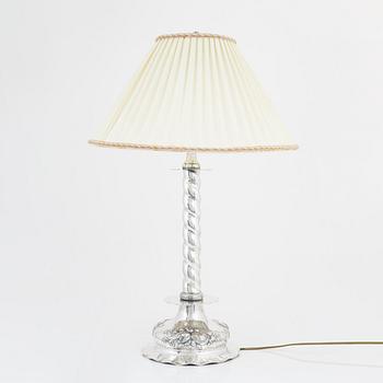 A Swedish silver table lamp, mark of CG Hallberg, Stockholm 1922.