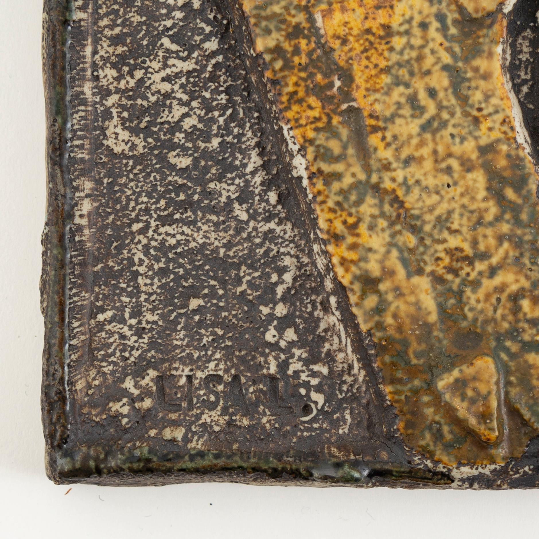 Lisa Larson, a stoneware wall relief, "Lion in a cage", Gustavsberg, Sweden 1963.
