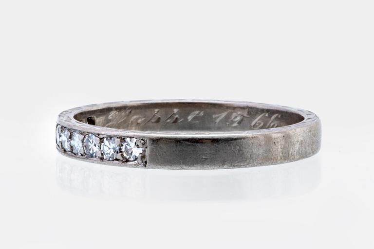 Eternity band 18K whitegold with 10 single-cut diamonds 0,25 ct inscribed, Örns Juvelatelje Gothenburg 1964.