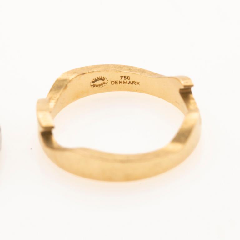 Georg Jensen, ring, 3 delar, "fusion", 18k guld med briljanter, Danmark.