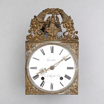 VÄGGUR, mässingsplåt, 1800-tal.
