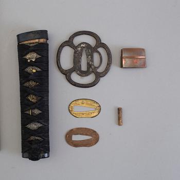 A Japanese Wakizashi marked Awataguchi, probably from the Edo period.