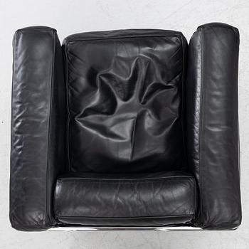 a pair of "LC2" armchairs, Cassina, second half of the 20th century.