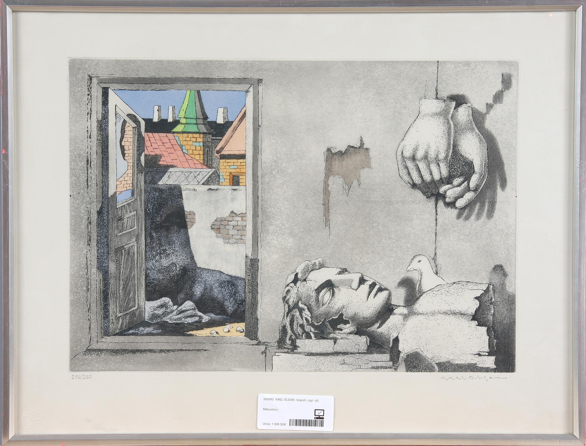 AXEL OLSON, litografi, sign.