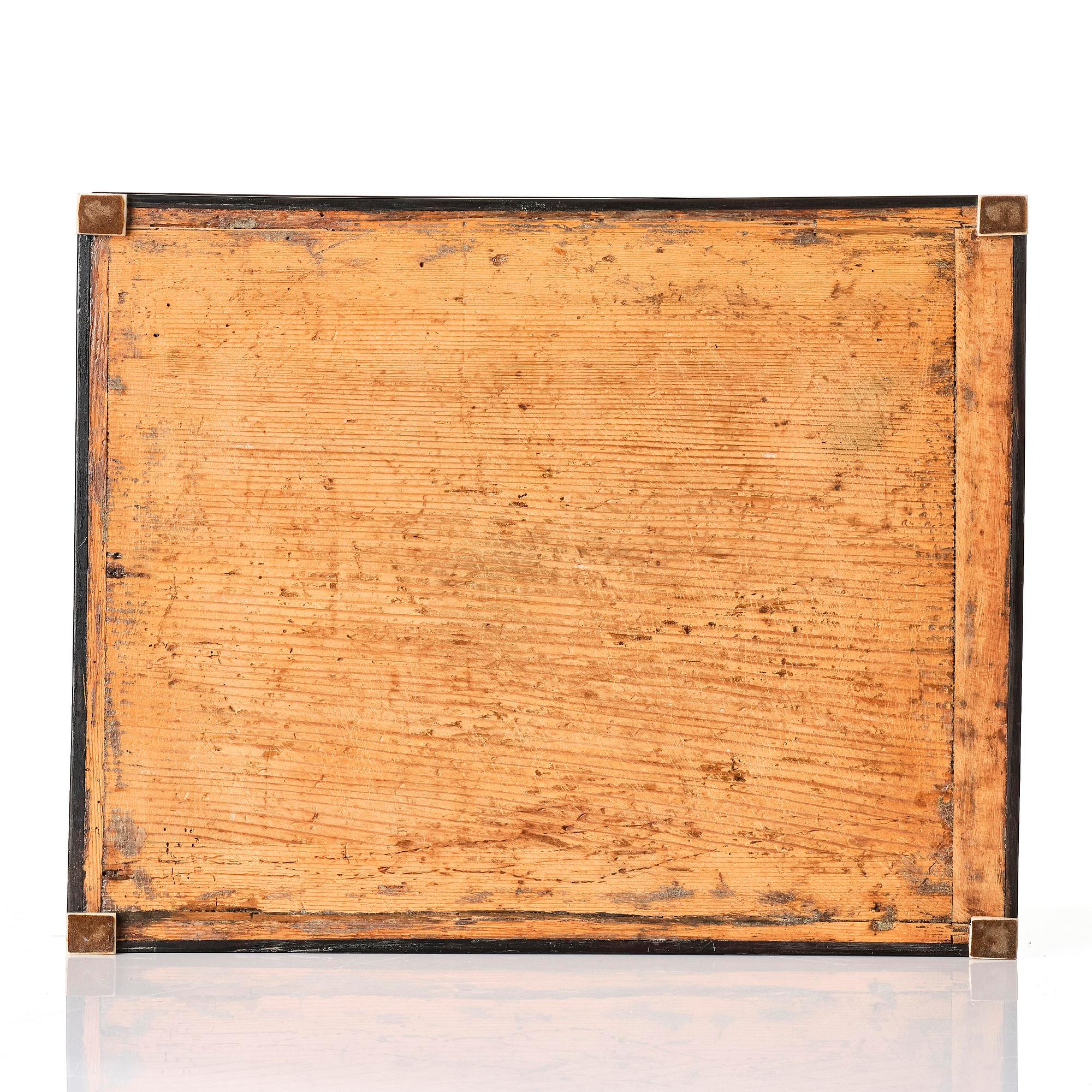 A Neopolitan ebony, rosewood and engraved ivory writing box from the circle of Iacopo Fiamengo, first part 17th century.