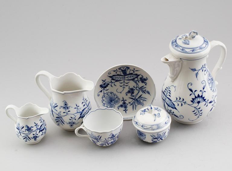 KAFFESERVIS, 16 delar, porslin, Meissen, 1900-tal.