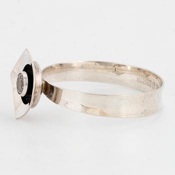 ALTON, Bangle, silver with synthetic white spinel. Falköping 1972.