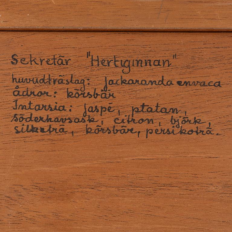 Carl Malmsten, sekretär, "Hertiginnan", formgiven omkring 1937.