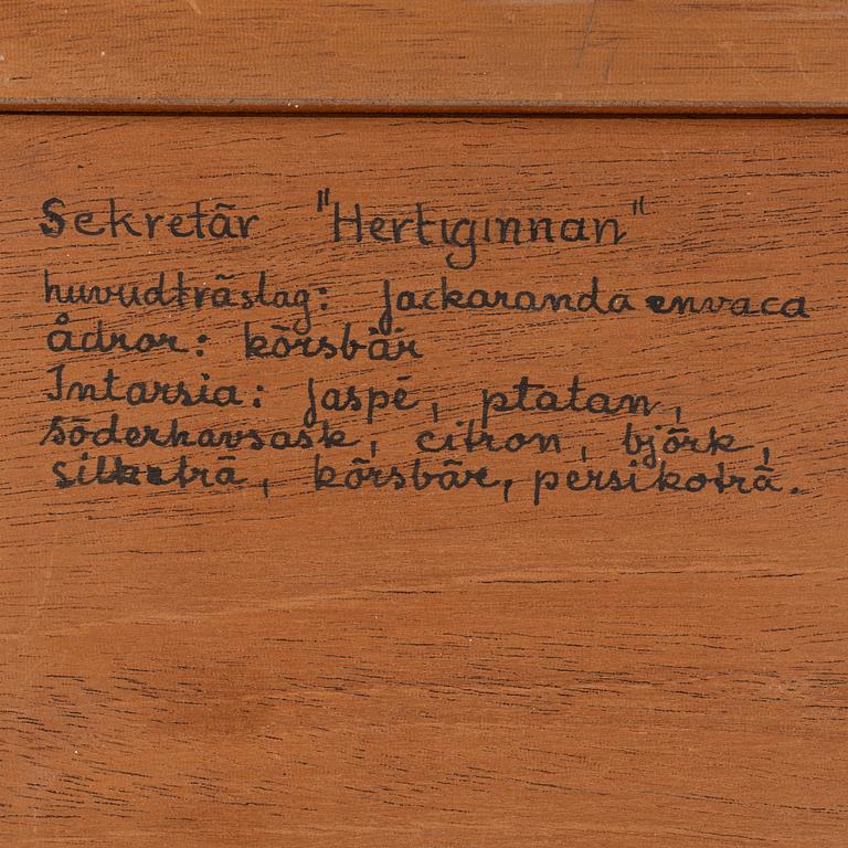 A 'Hertiginnan' secretaire by Carl Malmsten, designed around 1937.