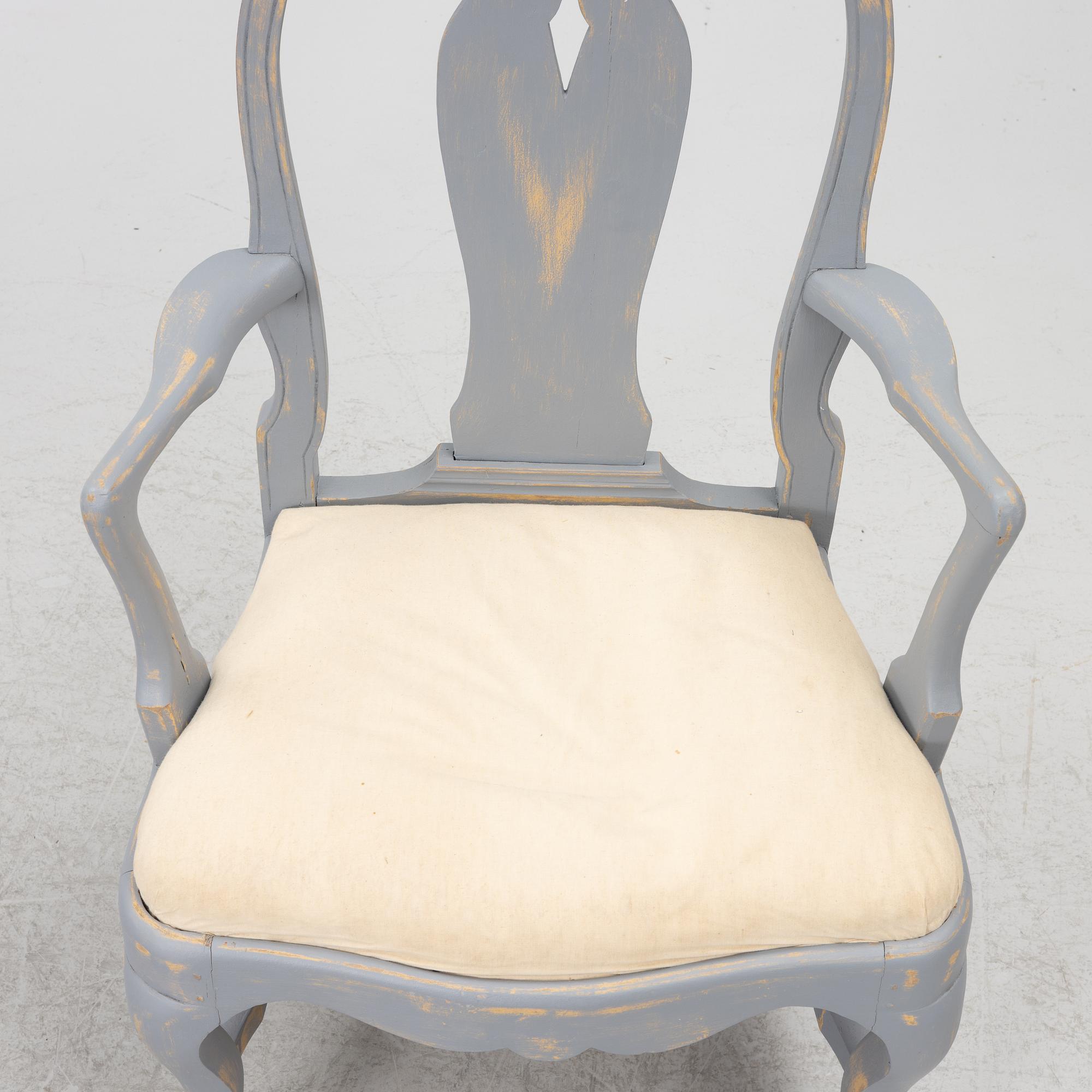A pair of Rococo style armchairs, early 20th Century.