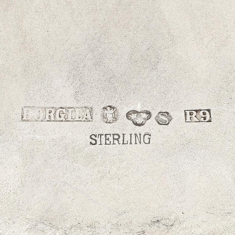 KUVERTTALLRIK, sterlingsilver, Borgila, Stockholm, 1967. Vikt ca 438g.