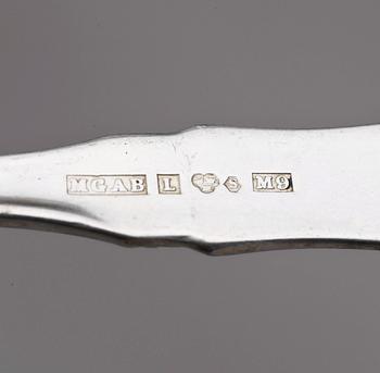 PARTI SILVER, 15 delar, bl a en kniv Georg Jensen, Danmark, 1900-talets första hälft. Totalvikt ca 330 gram.