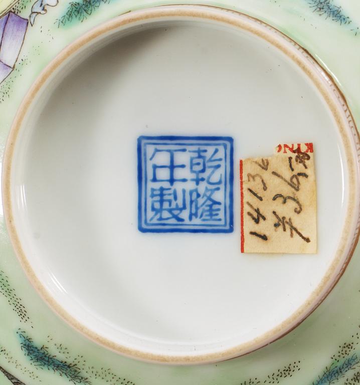 A pair of Chinese famille rose egg-shell bowls, Repubic period.