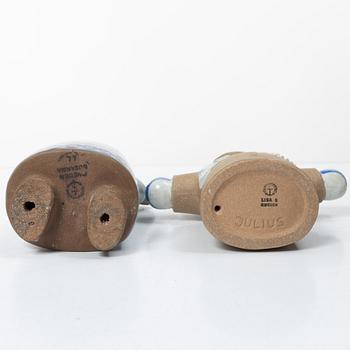 Lisa Larson, Two stoneware figurines, 'Susanna' and 'Julius', Gustavsberg.