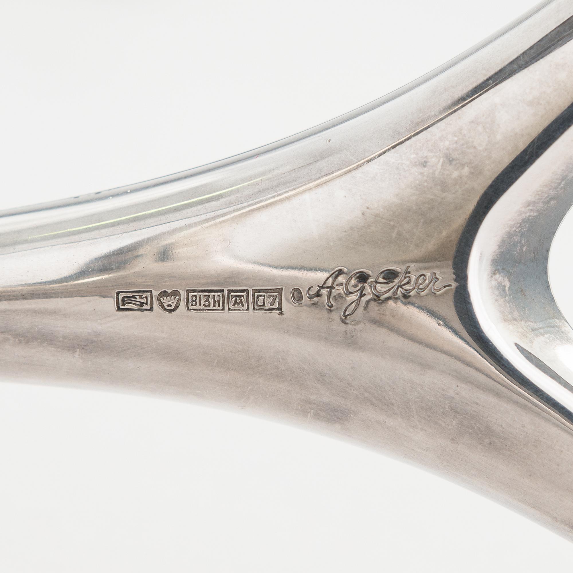 Anna-Greta Eker, two silver candlesticks, Auran Kultaseppä, Turku 1959.