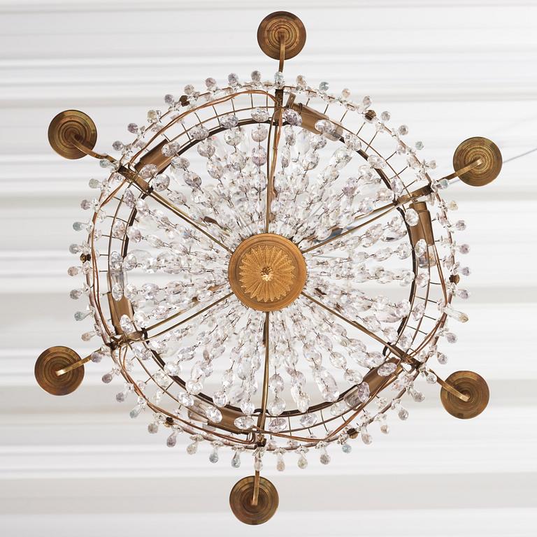 A Gustavian seven-light chandelier, second part of the 18th century.