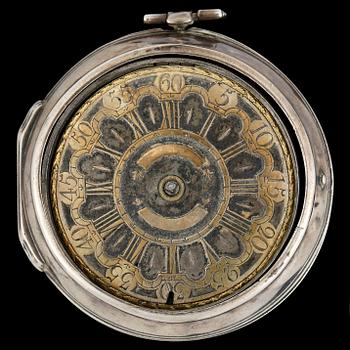 FICKUR, silver, urverket märkt Kroplin, London 1700-tal. Vikt ca 109 gram.