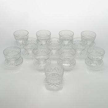 Jälkiruokamaljoja, 12 kpl, kristallia, Waterford 1900-luvun loppu.