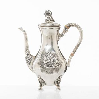 Kaffekanna, silver, svensk importstämpel, 1900-tal.