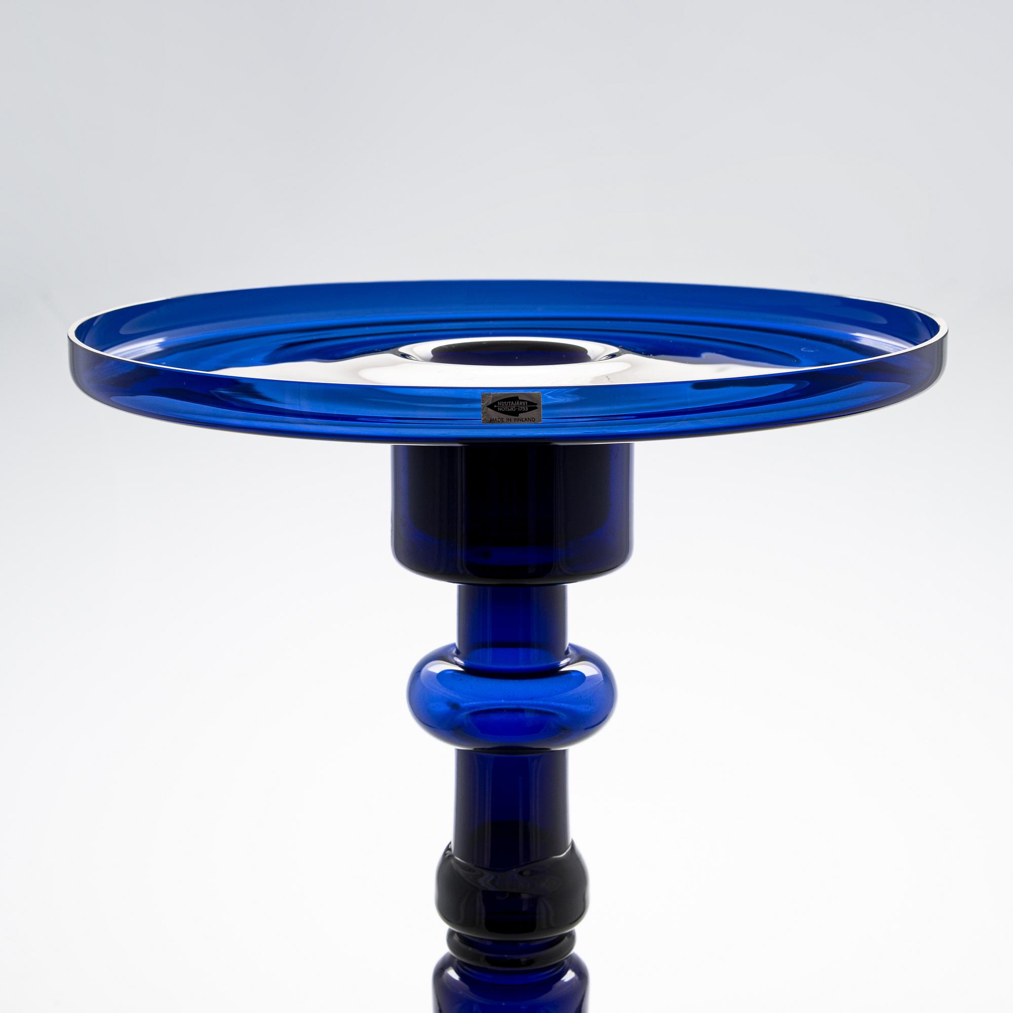 Oiva Toikka, A 'Lighthouse' glass vase/candlestick, signed Nuutajärvi Notsjö.