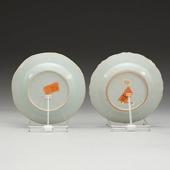 BÄRTALLRIKAR, 6 + 5 stycken, kompaniporslin, Qing dynastin, Qianlong (1736-95).