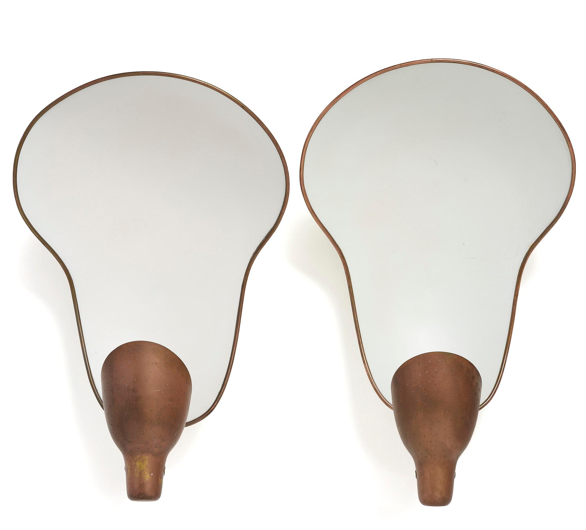 Carl-Axel Acking, a pair of wall lamps model number "5017", Bröderna Malmströms Metallvarufabrik, Malmö, 1940s.
