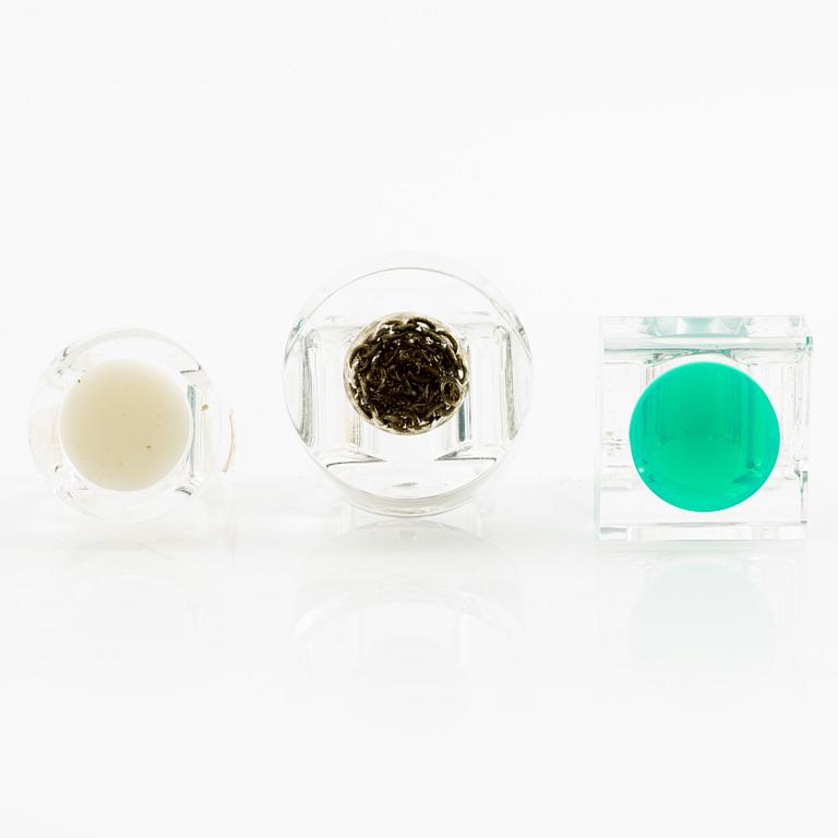 Siv Lagerström, three acrylic rings, 1970s.