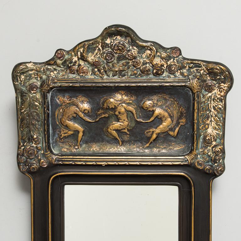 Ville Vallgren,  a wall mirror, signed and label marked, 1920s.