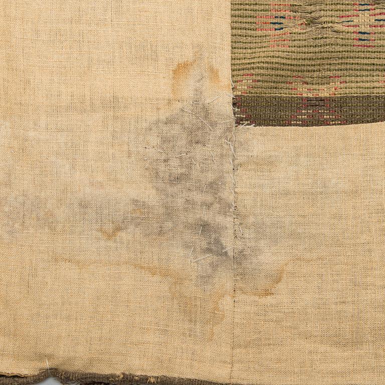 A Finnish folkart long pile ryijy.rug dated 1836. Circa 180 x 140 cm.