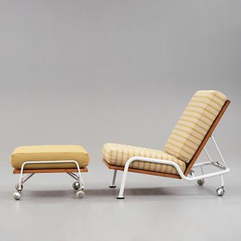 HANS J WEGNER,  fåtölj, med fotpall, "GE 440", utställningsexemplar för Getama, Danmark 1968-69.