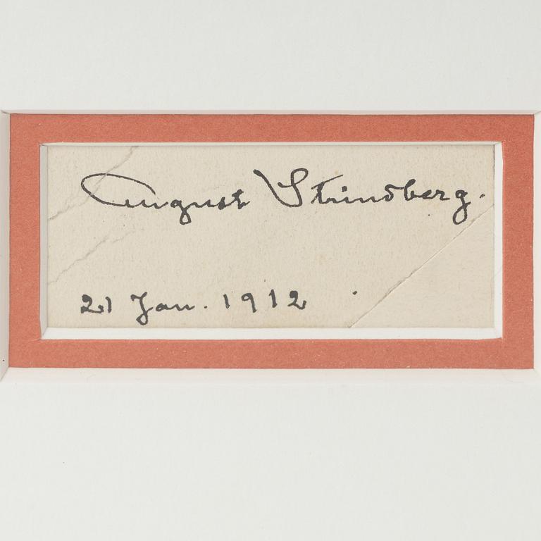 August Strindberg, an autograph, dated 21 Jan. 1912.
